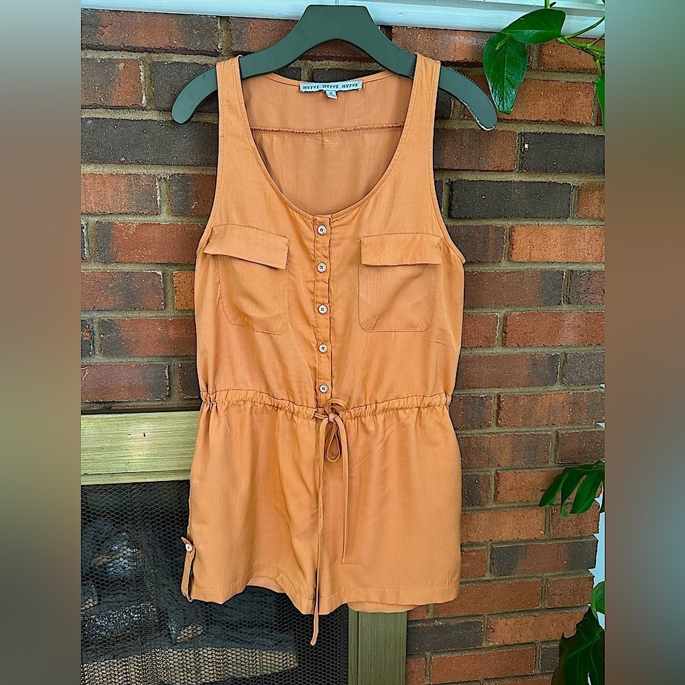 #11)   camel brown romper new condition.